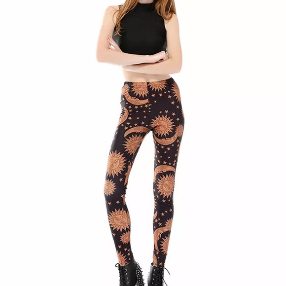 Boho Celestial Sun and Moon Leggings - Picture 4 of 6